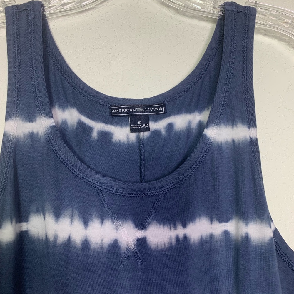 American Living tie dyed, cotton, tank maxi dress. - Picture 3 of 3